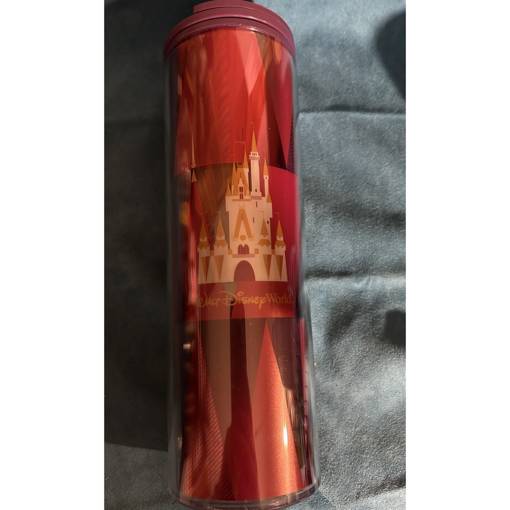 Walt Disney World Cinderella Castle Starbucks 16 oz Travel Tumbler Cup & Lid